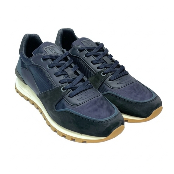 Boggi Milano Men's Trainers with Mesh Upper w/ Leather and Suede Overlays